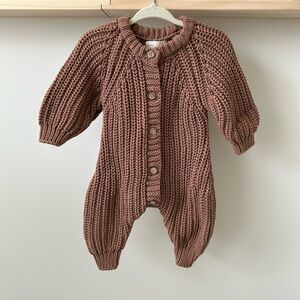 Quincy Mae Chunky Knit Brown One Piece